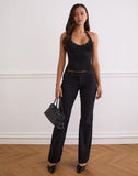 Image of Jugo Halterneck Top in Black with Eyelets