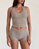 Image of Sera Shorts in Stripe Jersey Neutral Brown