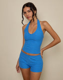 Image of Sera Short in Towelling Blue Stripe