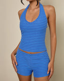 Image of Jules Top in Towelling Blue Stripe