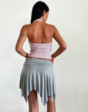 image of Jamelia Mini Skirt in Soft Jersey Grey Marl