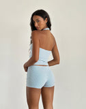 image of Jules Halter Top in Blue and Grey Jersey Stripe