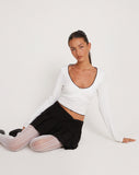 image of JUNIE BALLET JERSEY TOP WHITE