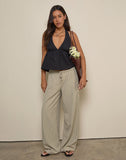 Image of Juria Trouser in Neutral Khaki Stripe