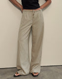 Image of Juria Trouser in Neutral Khaki Stripe