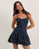 Image of Juun Puffball Mini Dress in Dark Navy