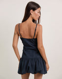 Image of Juun Puffball Mini Dress in Dark Navy