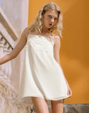 Image of Juvia Babydoll Mini Dress in Chiffon Ivory