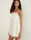 Image of Juvia Babydoll Mini Dress in Chiffon Ivory