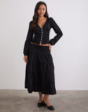 Image of Kadek Fitted Plunge Blouse in Poplin Black