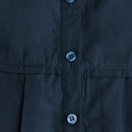 Kaelis Pleated Blouse in Poplin Dark Navy