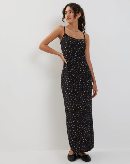 Kafka Maxi Dress in Mini Croc Tan