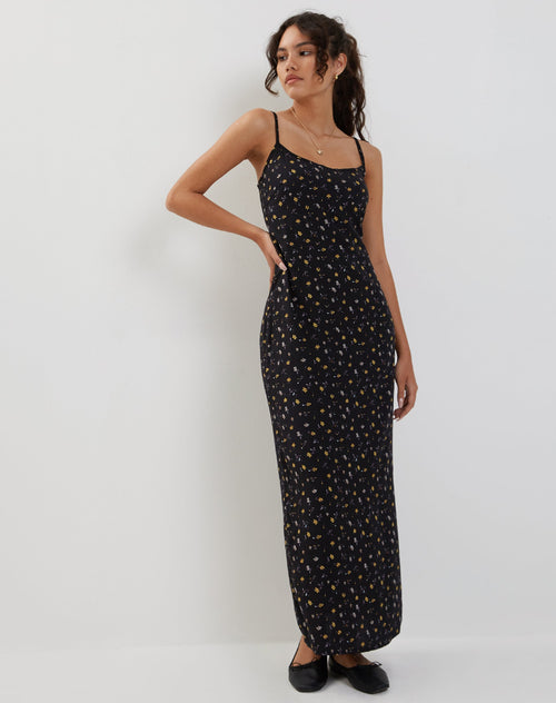 Image of Kafka Maxi Dress in Pretty Petal Black