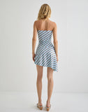 Image of Kagari Mini Dress in Diagonal Stripe Light Blue