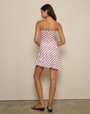 Image of Kagari Mini Dress in Diagonal Stripe Pink