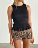 Image of Kagumi Shirred Top in Black