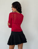 Image of Kahula Shirt in Red Heart Flocked Mesh