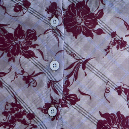Kahula Top in Lotus Flock Check Lavender