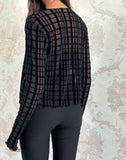 Image of Kahula Cardigan in Tonal Check Flock Black