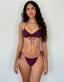 Image of Kaia Bikini Top in Plum Shimmer