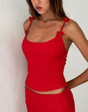 Image of Kaida Bow Detail Corset Top in Tailoring Red