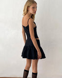 Image of Samrina Pleated Tailored Mini Skirt in Black