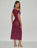 Image of Kaido Midi Dress in Sequin Knit Burgundy