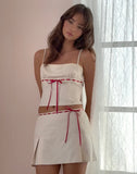 Image of Kaita Cami Top in Cream with Red Binding