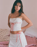 Image of Kaita Cami Top in Cream with Red Binding