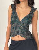 Image of Kajari Top in Tonal Paisley Blue