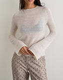 Image of Kaleo Roll Edge Jumper in Knit Ecru