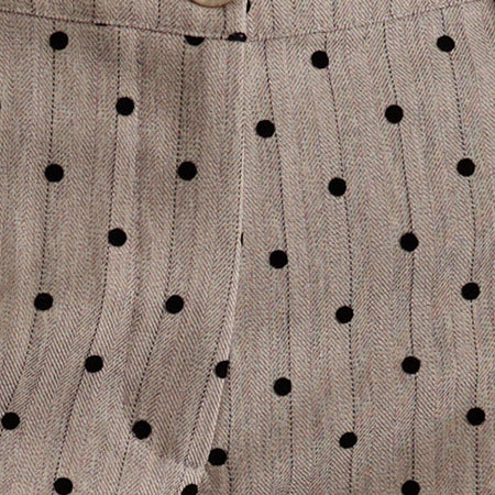 Tatina Trouser in Beige with Polka Pinstripe