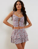 Image of Lowisa Mini Skirt in Disty Floral Blue