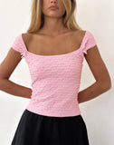 Image of Kalisa Bow Top in Textured Pink