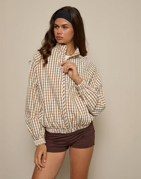 Solla Mini Skirt in Brown Check