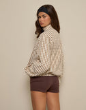 Image of Kalle Shell Jacket in Brown Check