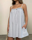 Image of Kamalani Dress in Mini Gingham Blue and Grey