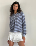 Image of Kamilla Baggy Long Sleeve Shirt in Blue and Grey Stripe