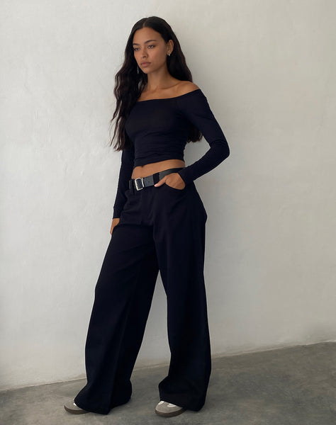 Image of Kaomy Wide Leg Trouser in Black