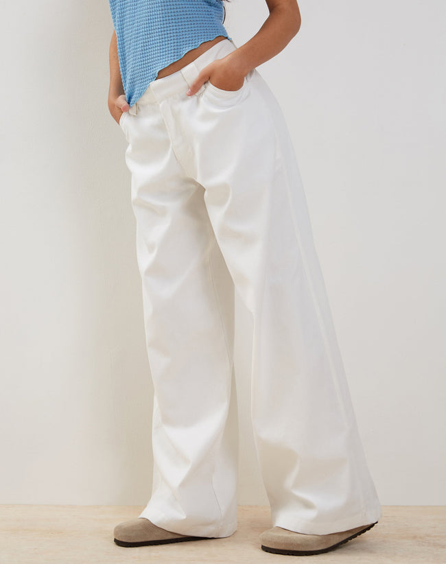 Image of Kaomy Wide Leg Trouser in White