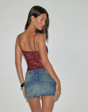 Image of Karachi Triangle Cami Top in Sequin Burgundy