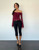 Image of Kareena Top in Botanical Flower Maroon