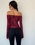 Image of Kareena Top in Botanical Flower Maroon