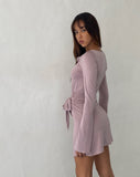 Image of Kari Knot Mini Dress in Slinky Mauve