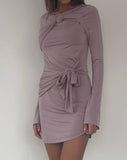 Image of Kari Knot Mini Dress in Slinky Mauve