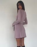 Image of Kari Knot Mini Dress in Slinky Mauve