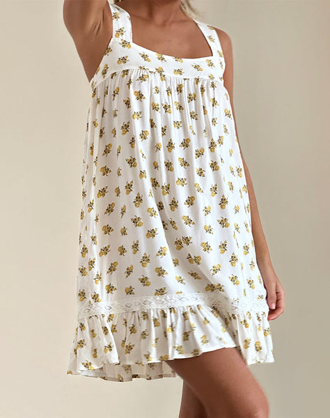 Image of Karina Dress in Funshine Floral Off White