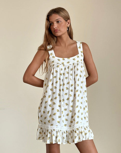 Image of Karina Dress in Funshine Floral Off White