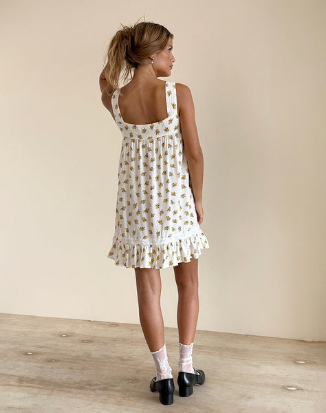 Image of Karina Dress in Funshine Floral Off White