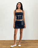 image of Idalis Skort in Navy with White Binding